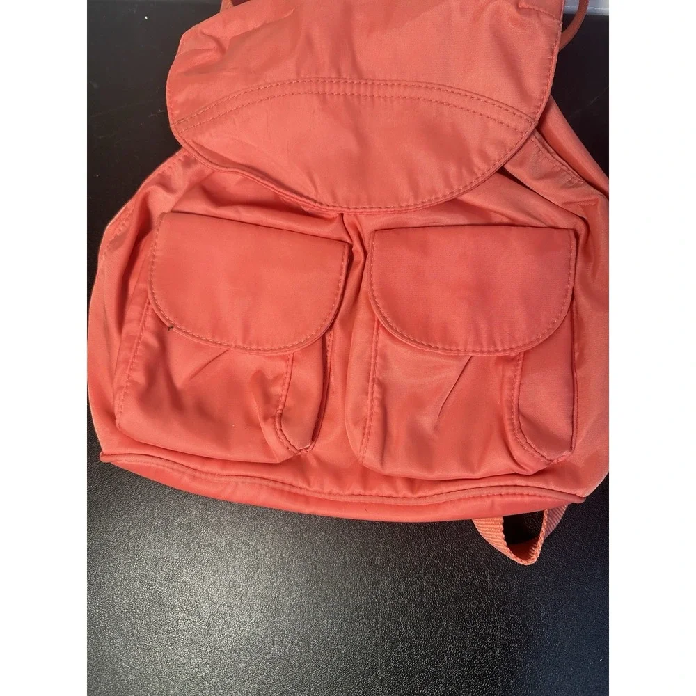 Deena And Ozzy Salmon‎ Pink Front Pockets Magnetic Drawstring Backpack